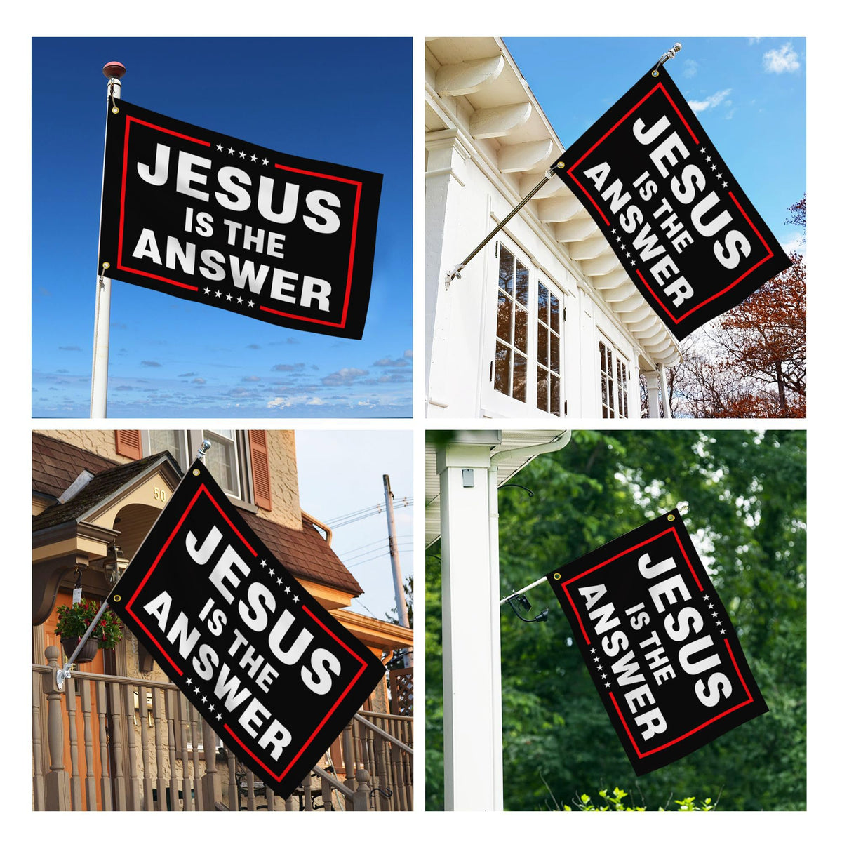 VOZUN Jesus flag patriotic faith banner for holidays and events.