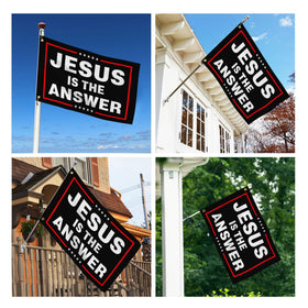 VOZUN Jesus flag patriotic faith banner for holidays and events.