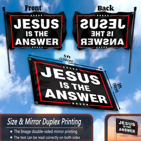 VOZUN Jesus flag yard display ideal for outdoor celebrations.