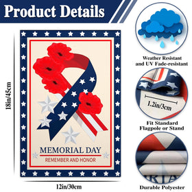 VOZUN Memorial Day flag 12x18 ready for garden display