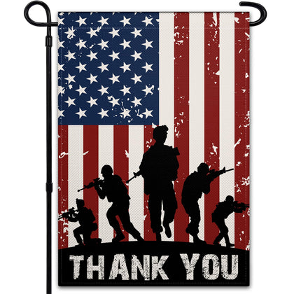 VOZUN Memorial Day flag outdoors 12x18 with sleeve hanging design for easy setup.