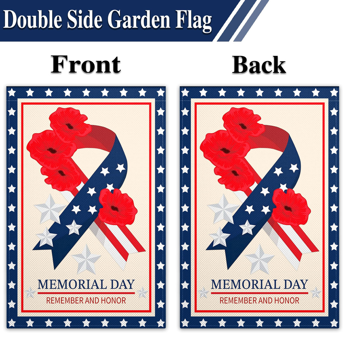 VOZUN Memorial Day flag mounted on patio for porch decor