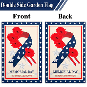 VOZUN Memorial Day flag mounted on patio for porch decor