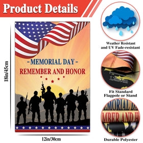 VOZUN Memorial Day flag sleeve-hanging design ideal for standard flag stands.