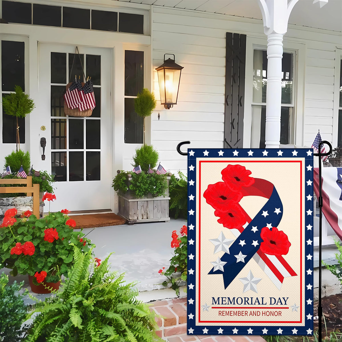 VOZUN Memorial Day flag back view highlights double-sided visibility