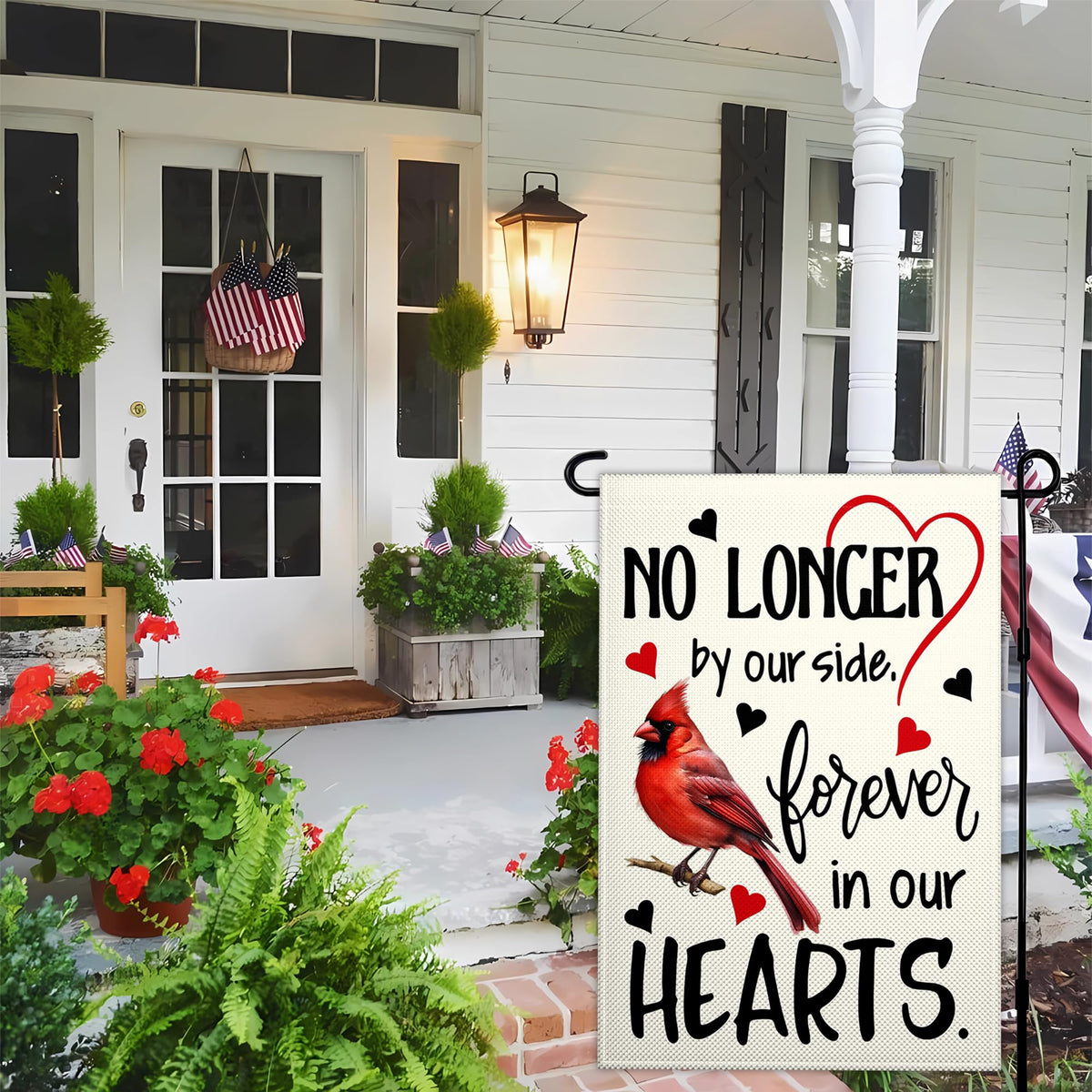 VOZUN Memorial Day garden flag featuring cardinal design for yard use