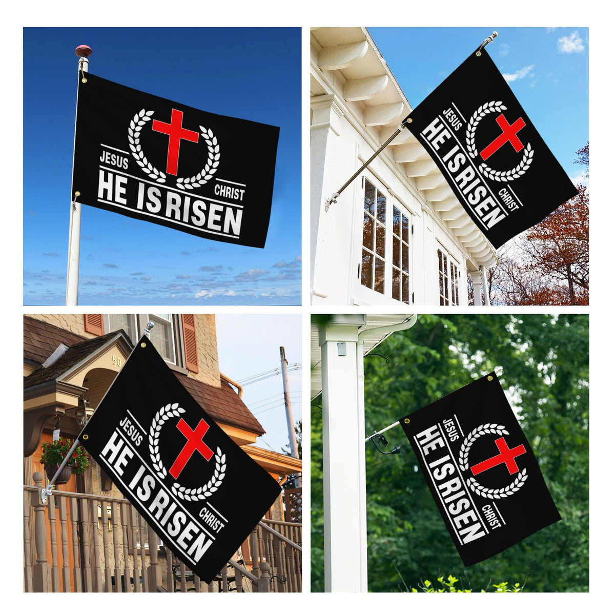 VOZUN Parade-ready Jesus flag waving in a breeze.