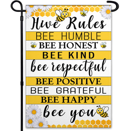 VOZUN Summer hive rules flag on porch with vivid double-sided design for curb appeal