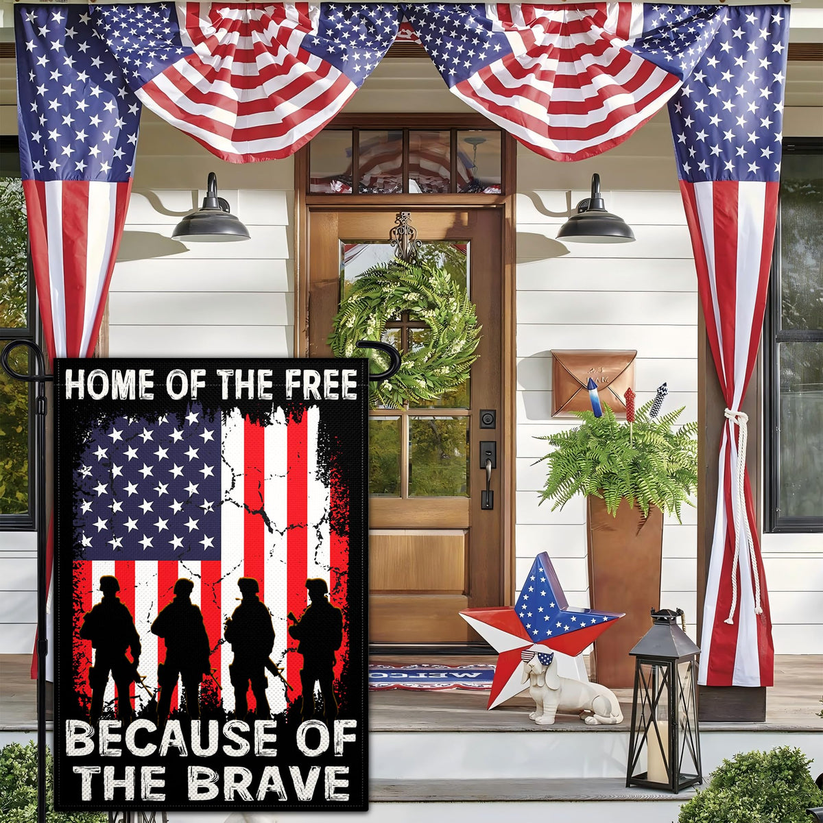 VOZUN yard décor setup shows easy display on porch or garden