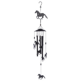 Closeup of Wild Horses figures on the chime as a decorative focal point.