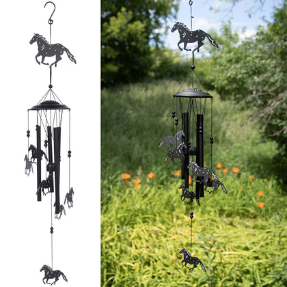 VP Home Wild Horses wind chime in the garden creates soothing outdoor ambiance.