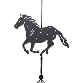 VP Home Wild Horses wind chime enhances a patio with relaxing tones.