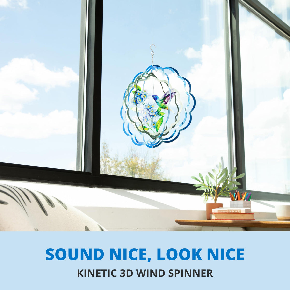 VP Home 3D kinetic hummingbird wind spinner creates dynamic outdoor motion.