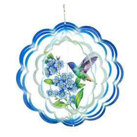 VP Home floral hummingbird wind spinner adds vibrant color to your garden.