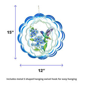 VP Home yard art hummingbird wind spinner enhances patio décor.