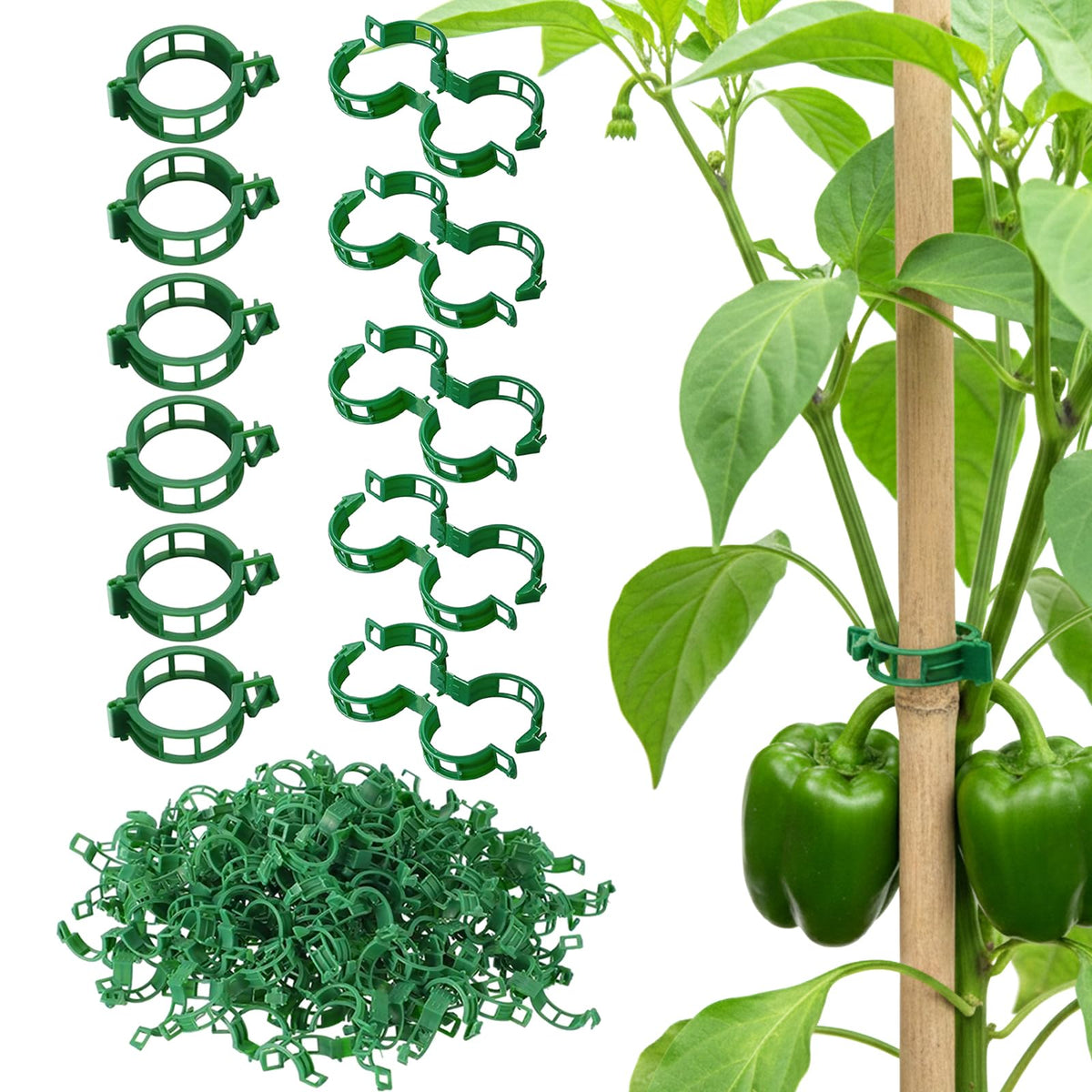 VPWHY plant support clips in a compact pack for tidy garden setup