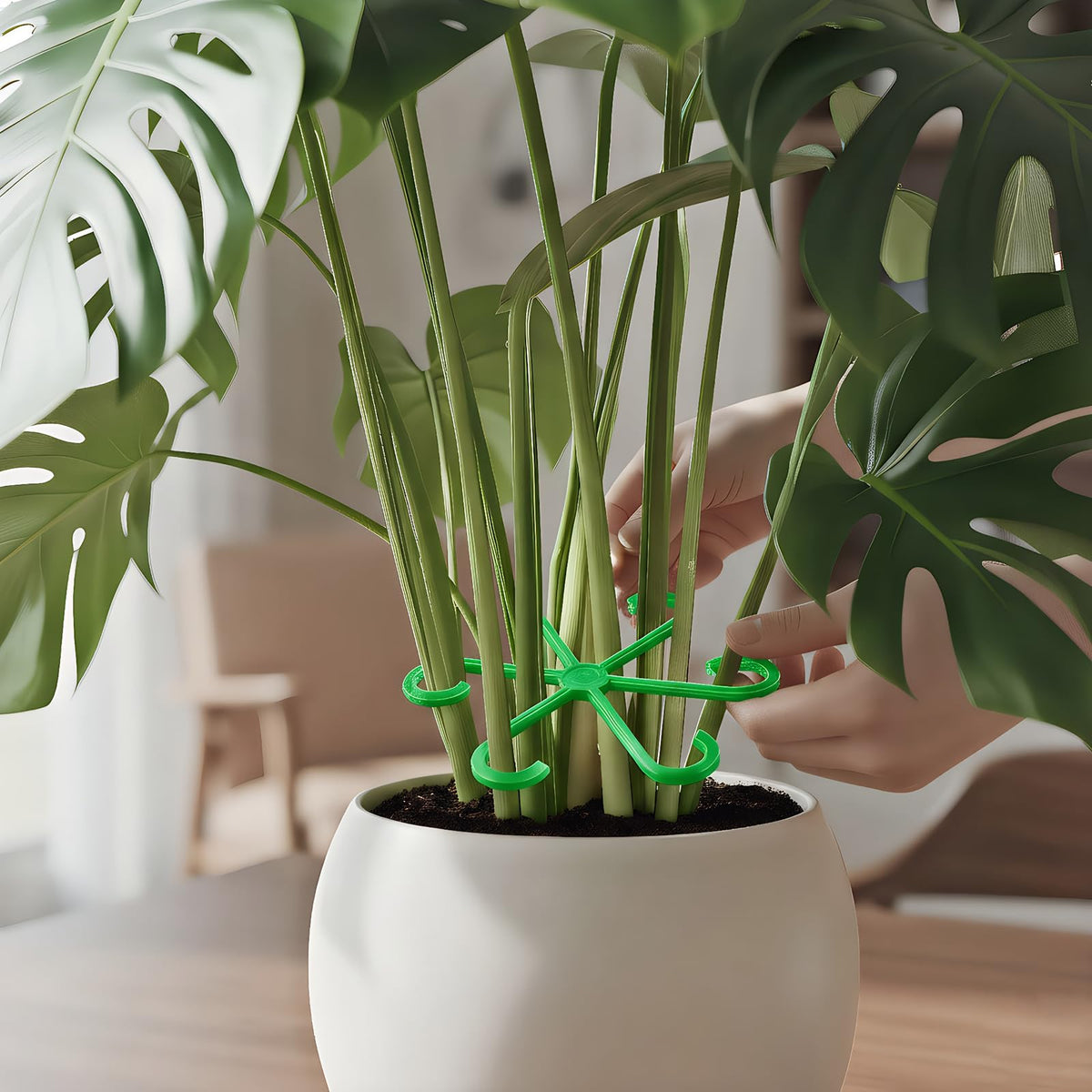 VPWHY durable plastic stem clip supports roses and monstera with tool-free use.