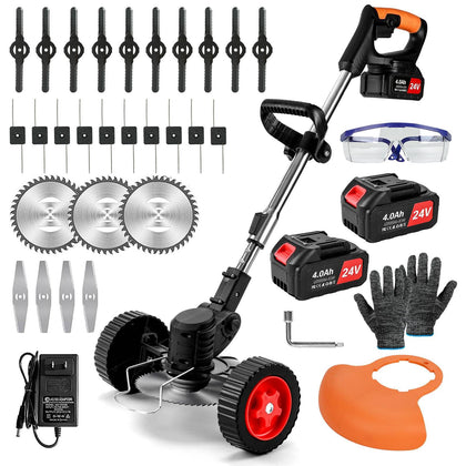 VQGCACG electric weed wacker 24v cordless orange for clean lawn edges