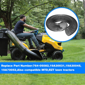 VQQLII bagger hose installation is quick and tidy for yard chores