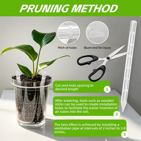 Easy trim and quick installation with VR8 YuanNuo aeration tubes in pots.