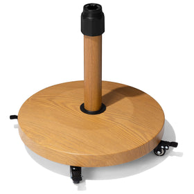 Four-wheel design allows easy positioning before use.