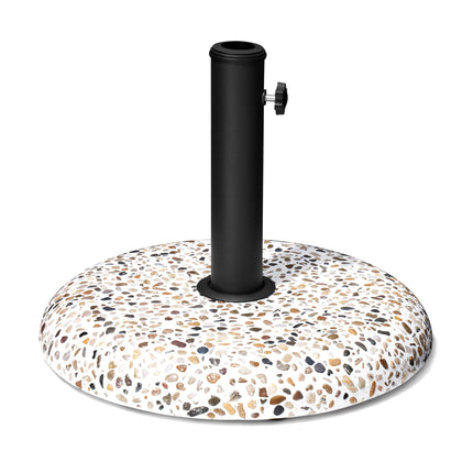 VredHom patio umbrella base with round cobblestone 45lbs for stable outdoor shade