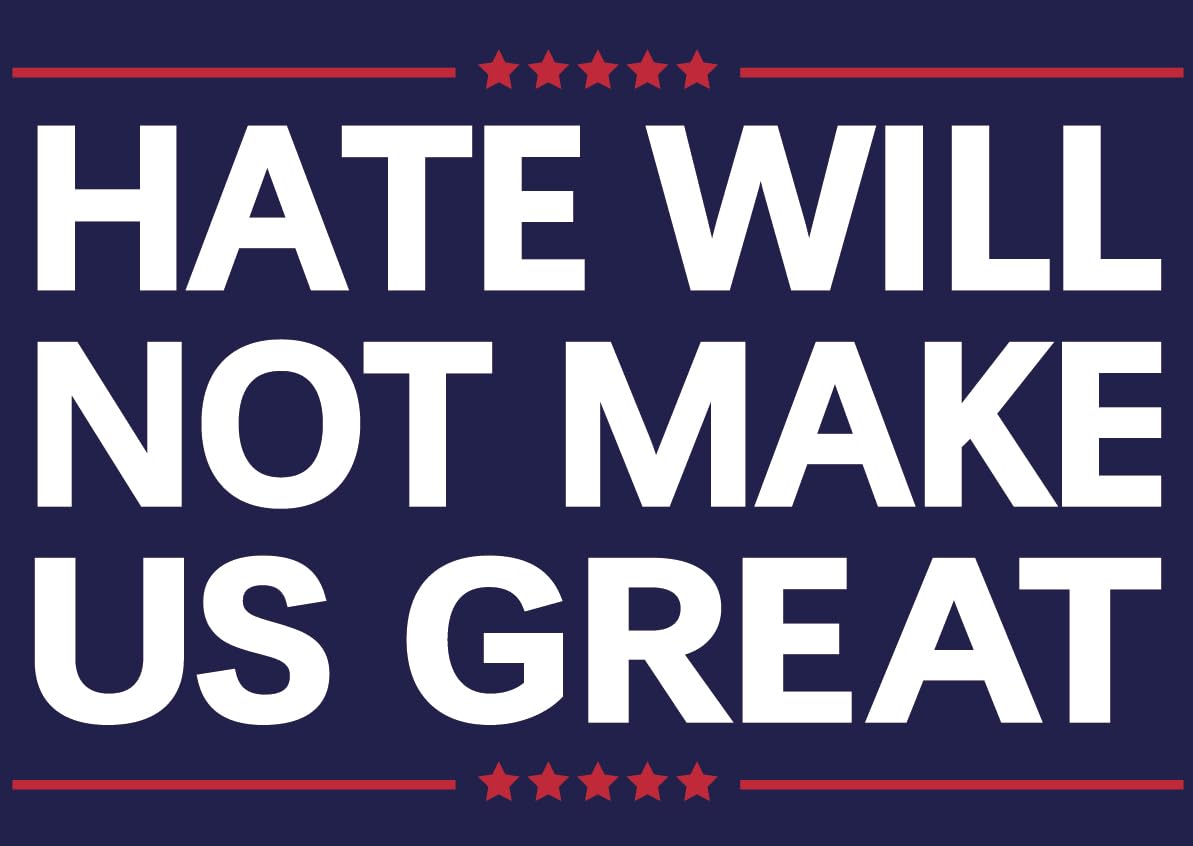 Vrogadso anti yard sign double sided viewed from both sides.