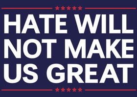 Vrogadso anti yard sign double sided viewed from both sides.