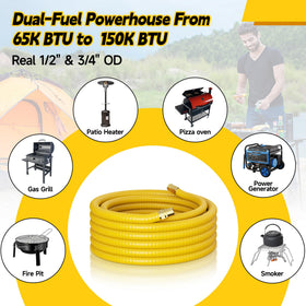 Vruelia CSST gas line dual-fuel capability natural gas and propane