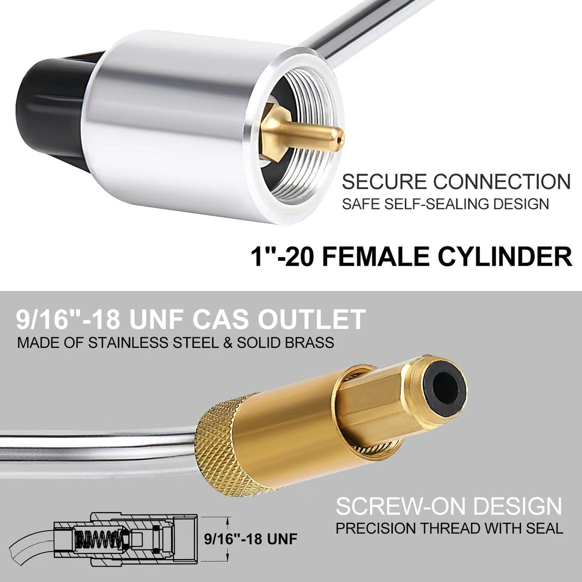 Assembly close-up emphasizes precise threading to prevent leaks