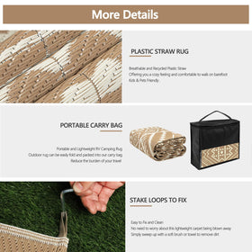 VSIWB lightweight RV camping rug with carry bag ready for picnics and road trips