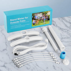 VsMon-Fri misters cooling-kids-play scene demonstrates refreshing summer fun.