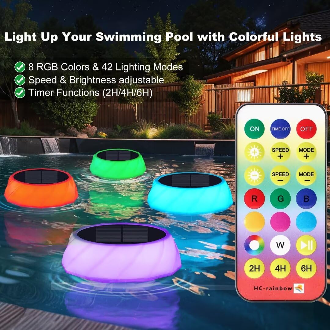 VsMon-Fri pool floater displaying eight color options for ambiance