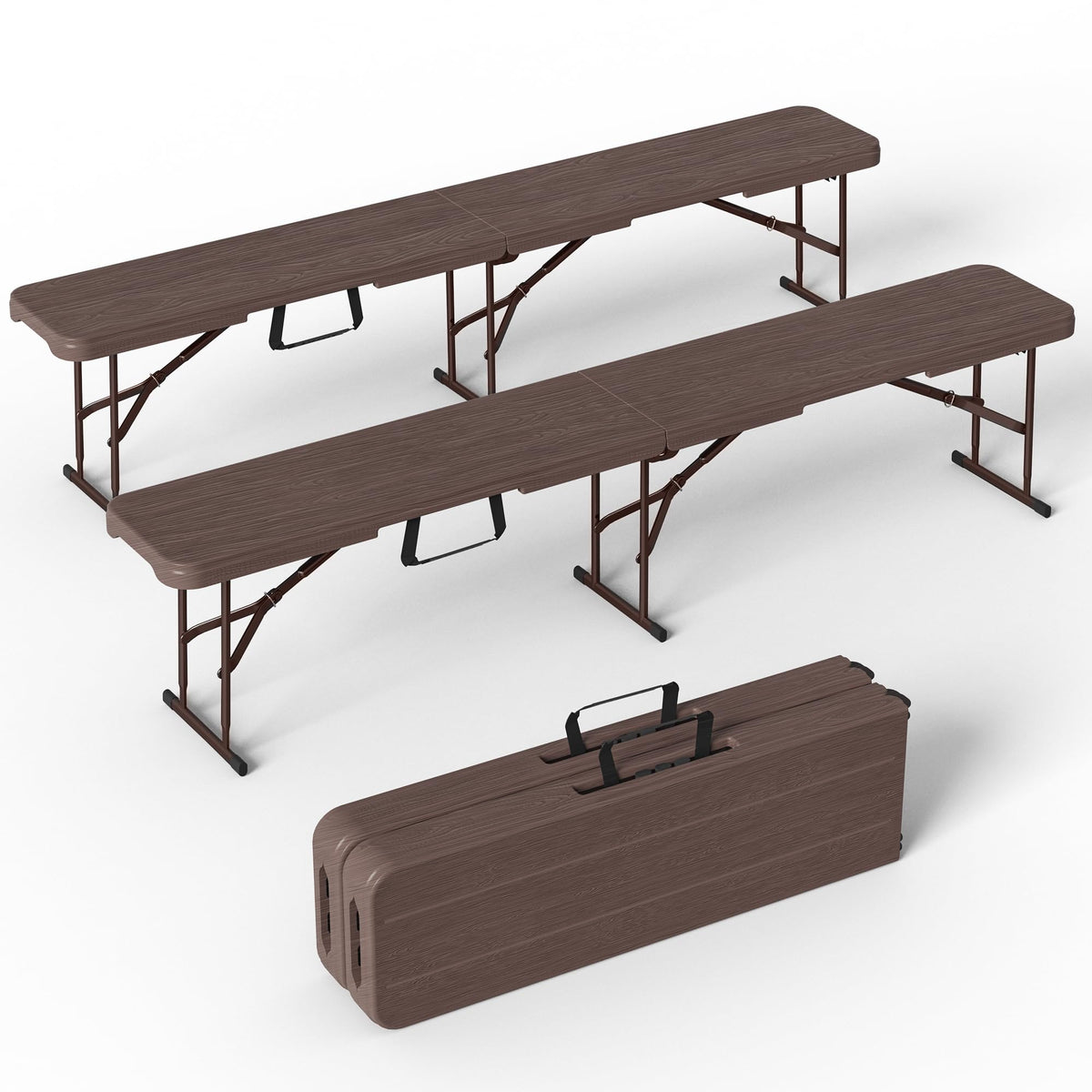 VSOAEIL 6ft bench folded for compact storage and easy carry.