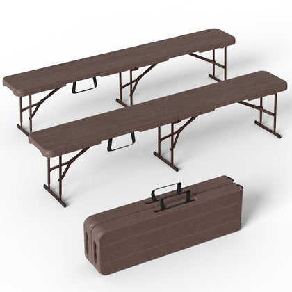 VSOAEIL 6ft bench folded for compact storage and easy carry.