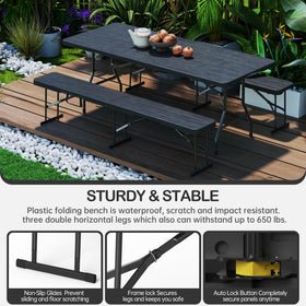 VSOAEIL 6ft bench side-view highlights sturdy design and generous seating length