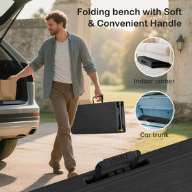 VSOAEIL 6ft folding bench durable-material emphasizes waterproof and impact-resistant HDPE surface