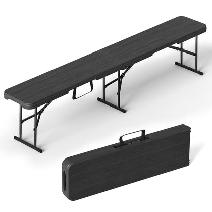 VSOAEIL 6ft folding bench open shows portable seating for outdoor gatherings and picnics