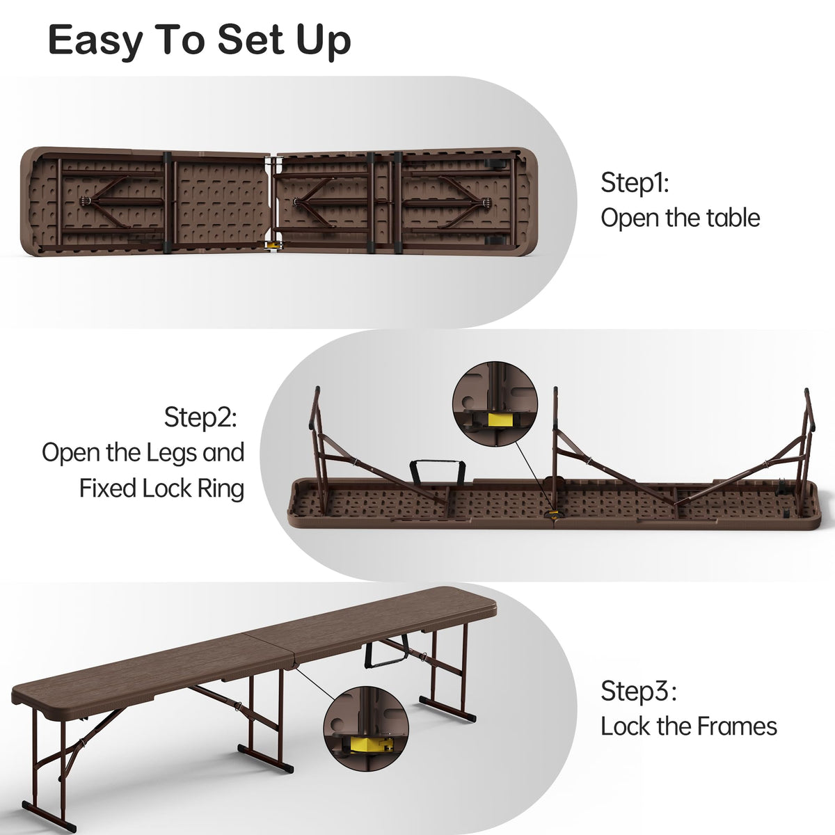 VSOAEIL portable bench ready for car trunk and travel.