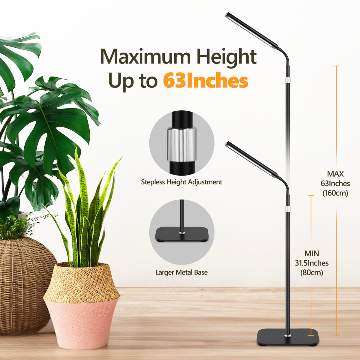 Vsoke Grow Light offers ten dimming levels for precise brightness.