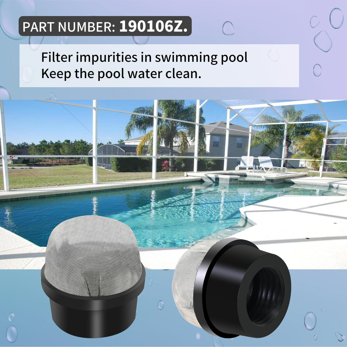 Vsttar 190106Z top view emphasizes corrosion-resistant stainless steel screen.