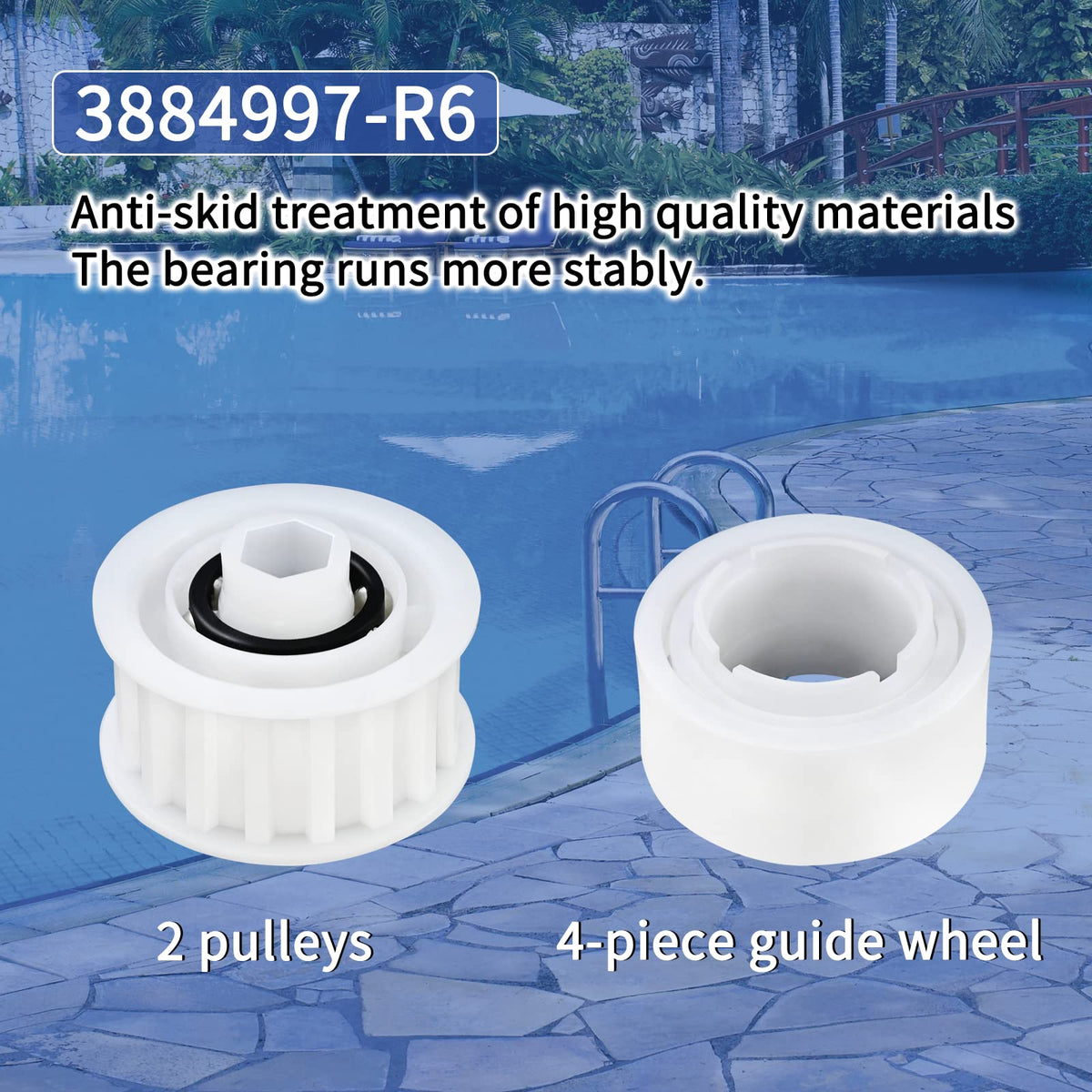 Vsttar 3884997-R6 part enables quick, durable replacement for Dolphin cleaners.