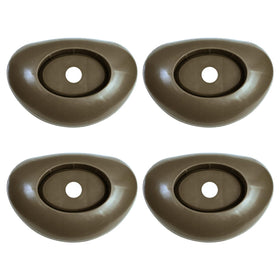 Vsttar brown pool leg end caps installed on a vertical pool leg, enhancing stability