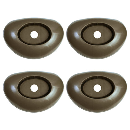Vsttar brown pool leg end caps installed on a vertical pool leg, enhancing stability