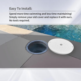 Vsttar easy-install skimmer cover, no tools required for quick swap.