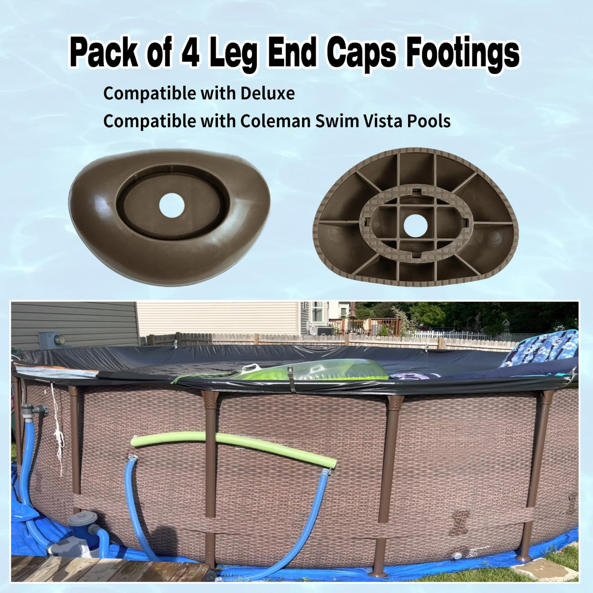 Vsttar 4-pack leg footings protecting pool legs and ground contact