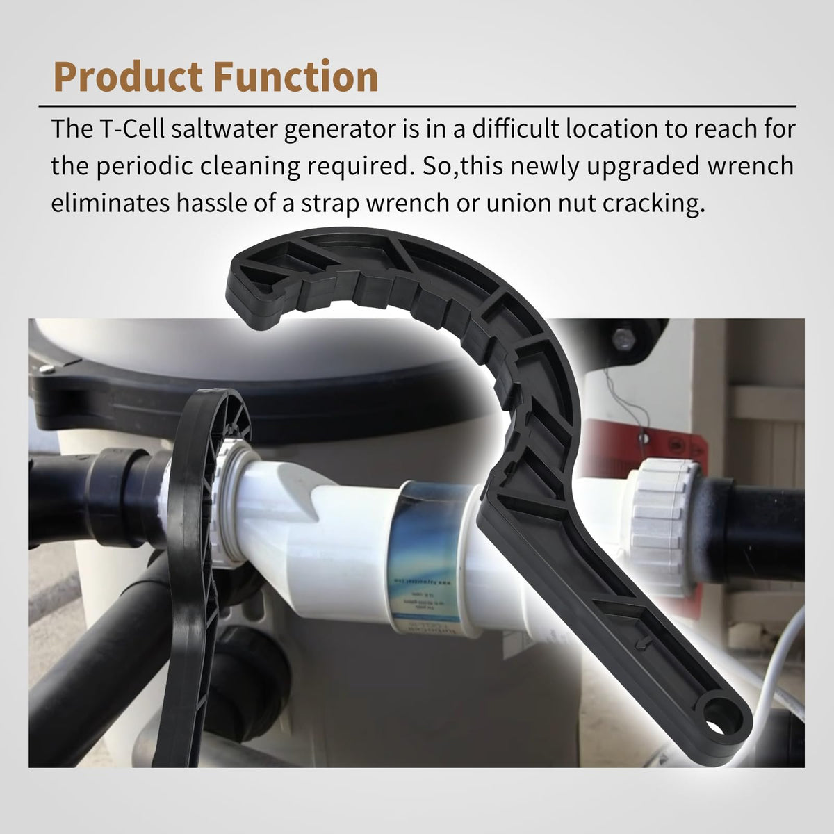 Vsttar wrench grip showing easy hand tightening in tight space.