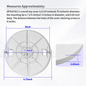 Vsttar SPX1075C1 white cover, depth profile for slim spaces
