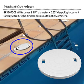 Vsttar SPX1075C1 white cover, side angle, precise fit for pool maintenance