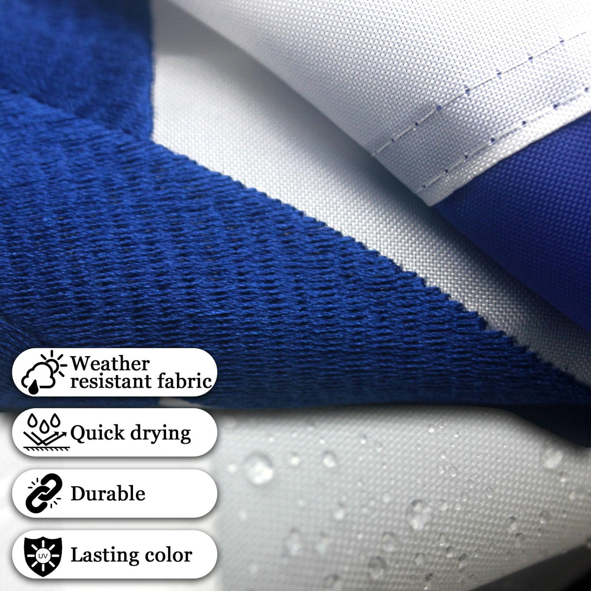VSZM heavy-duty 300D polyester flag withstands wind and sun